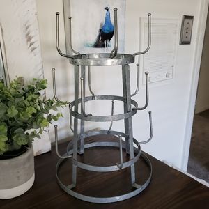 Metal galvanized bottle drying mug rack